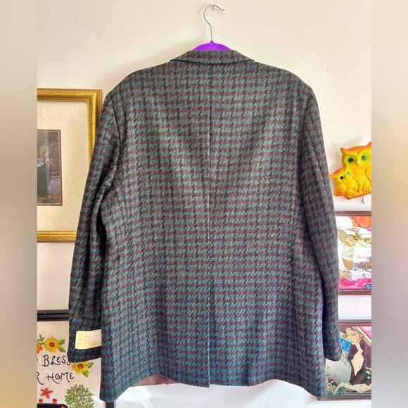 Vintage 70s 80s Deadstock NWT Calvin Klein Wool Houndstooth Blazer - Picture 13 of 13